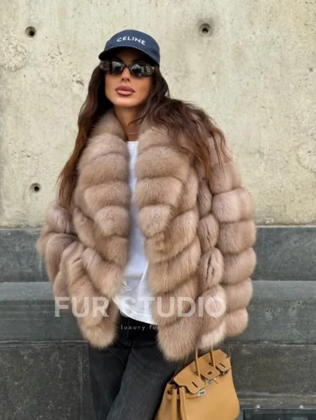 Шуба из куницы в цвете тор-тор - фото 11
