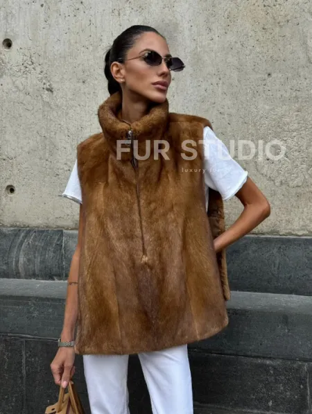 Меховая манишка из норки - фото 0