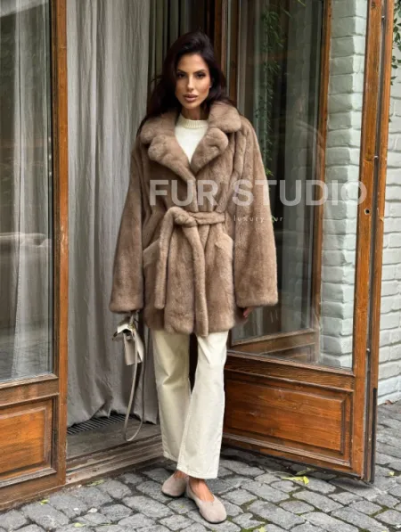 Шуба норковая летучая мышь - фото 7