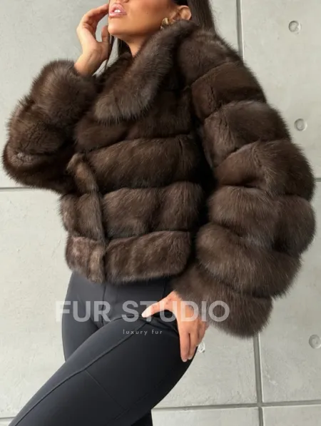 Короткая шуба из баргузинского соболя - фото 4