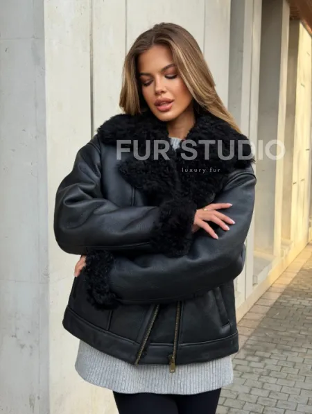 Дубленка авиатор зимняя - фото 14
