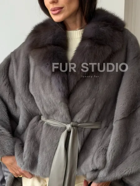 Короткий норковый полушубок - летучка - фото 1