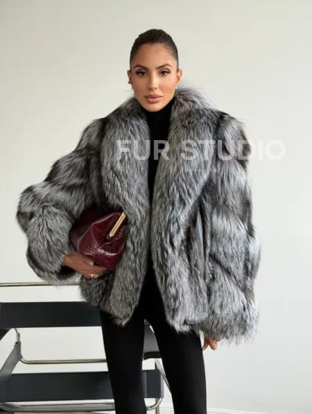 Шуба из чернобурки - рукава косичкой - фото 5