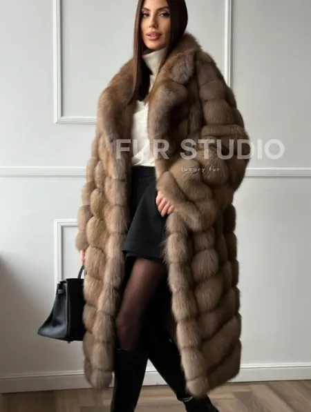Шуба из куницы - английский воротник - фото 5