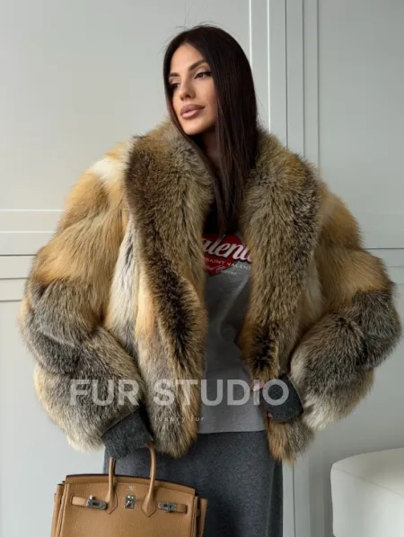 Женская шуба из лисьего меха Golden Edged Fox - фото 8