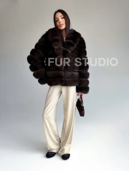 Шуба песцовая под соболь - фото 5