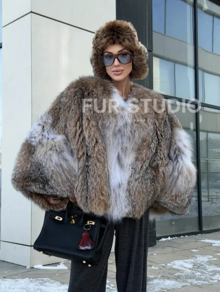 Шуба - летучка из меха рыси - фото 9