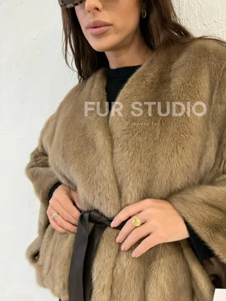 Болеро из меха норки цвет пастель - фото 1