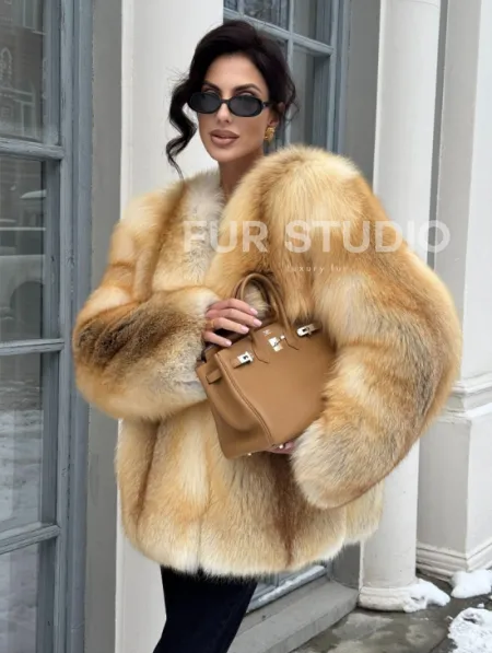 Шуба Premium из меха альпийской лисы - GOLDEN FOX - фото 6