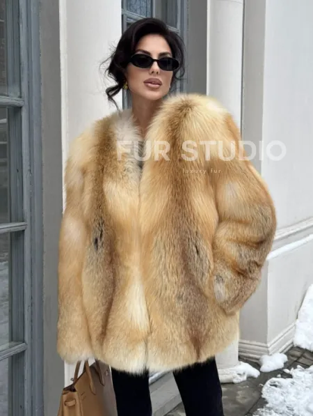Шуба Premium из меха альпийской лисы - GOLDEN FOX - фото 8