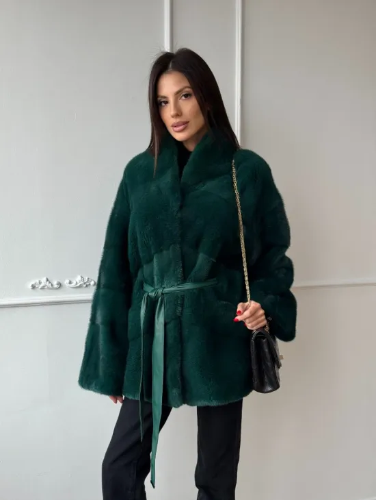 Норковый полушубок из плюшевой норки 