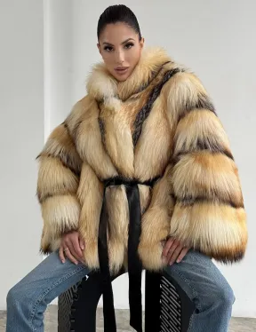 Шуба из меха лисы «Golden fox» - летучая мышь - фото 2