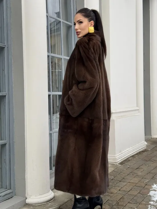 Норковая шуба из скандинавской аукционной норки PREMIUM COLLECTION - фото 7