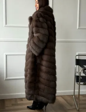 Длинная шуба из меха куницы Exclusive fur - фото 4