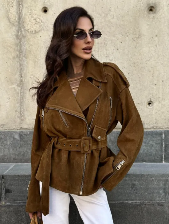 Косуха из натуральной замши под пояс 