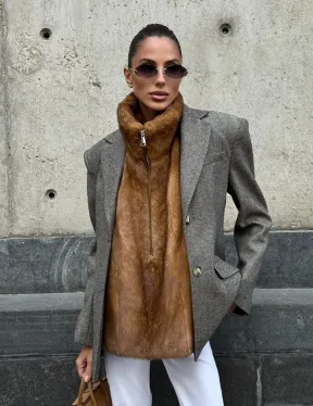 Меховая манишка из норки - фото 11