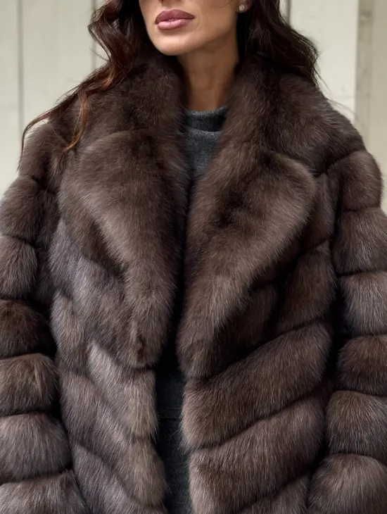 Шуба автоледи из аукционного седого соболя - фото 1