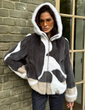 Норковая куртка с капюшоном - фото 0