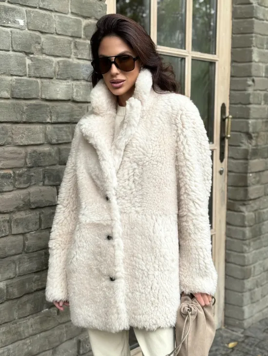 Женская дубленка - мех тиградо - фото 8