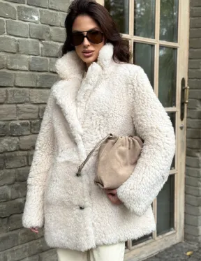 Женская дубленка - мех тиградо - фото 0