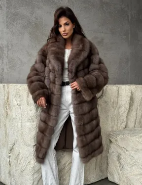 Шуба из куницы средней длины - фото 6