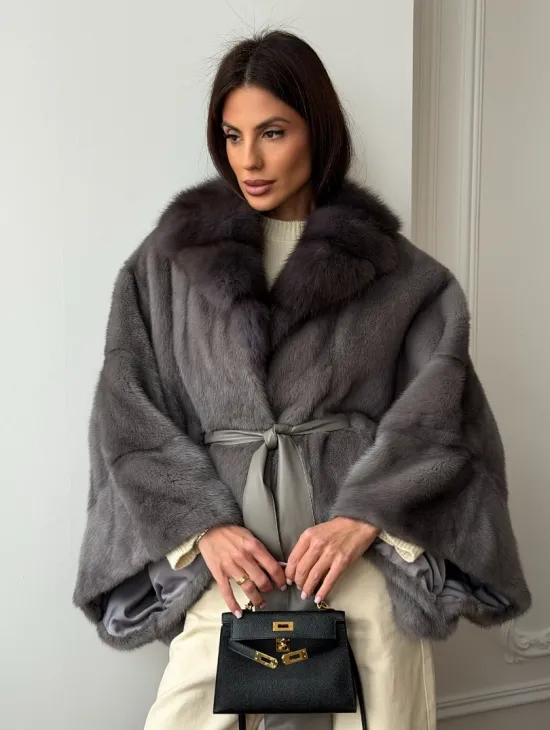 Короткий норковый полушубок - летучка - фото 0