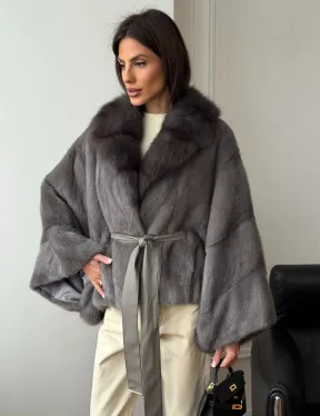 Короткий норковый полушубок - летучка - фото 5