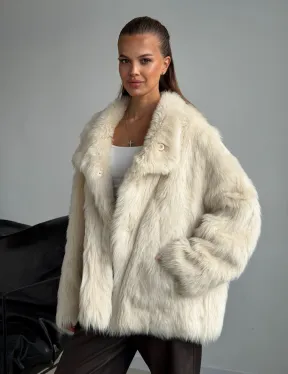 Двухсторонняя дубленка из меха тосканы - фото 0