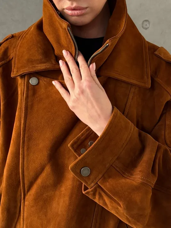 Замшевая куртка-косуха - фото 1