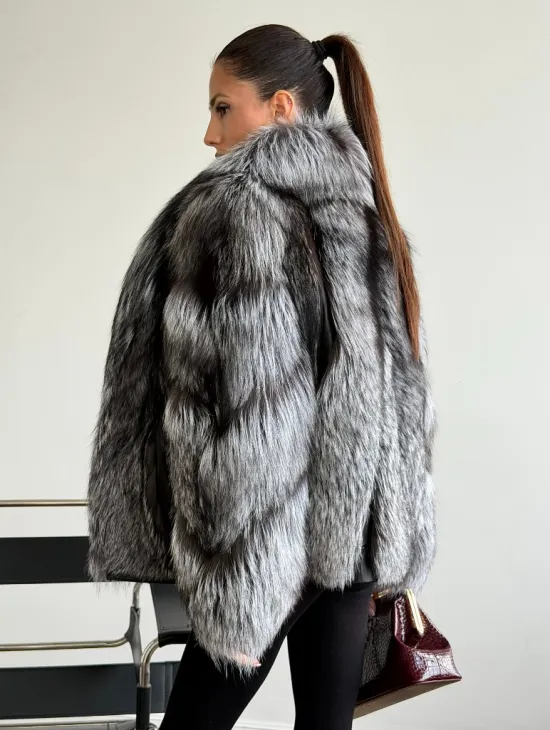 Шуба из чернобурки - рукава косичкой - фото 2