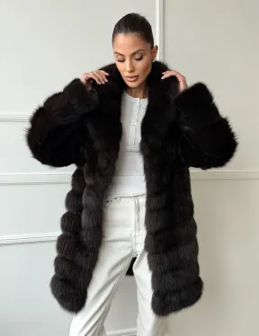 Шуба из куницы английский воротник - фото 11