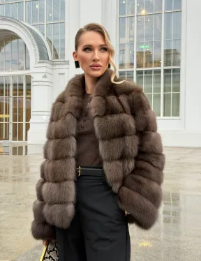 Меховой жакет из куницы - фото 27