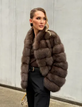 Меховой жакет из куницы - фото 23