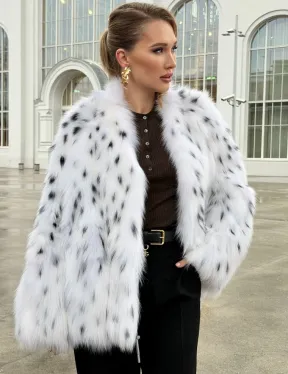 Шуба укороченная из арктической лисы под рысь - фото 8