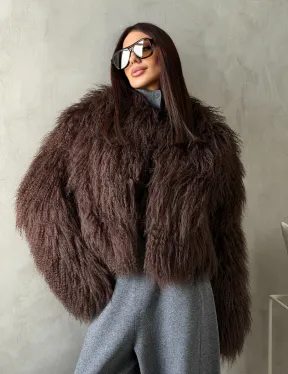 Модный полушубок из ламы - фото 11