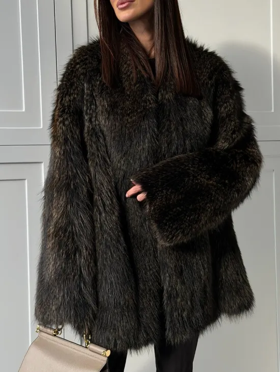 Женский полушубок из меха Финского енота Saga - фото 7