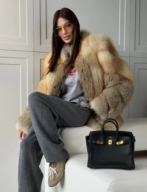 Полушубок из лисы - рукава косички - фото 13