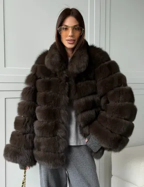 Шуба из натурального песца под соболь - фото 10