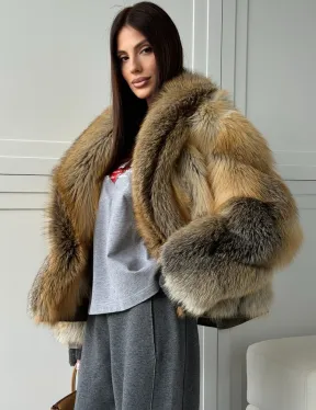 Женская шуба из лисьего меха Golden Edged Fox - фото 6