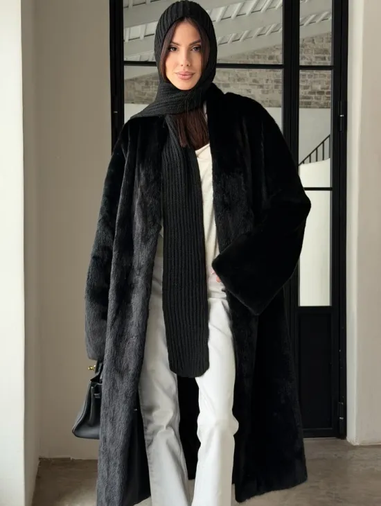 Шуба норка Blackglama V-образный ворот - фото 0
