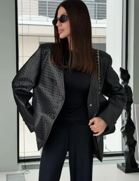 Женский пиджак из натуральной кожи - фото 5